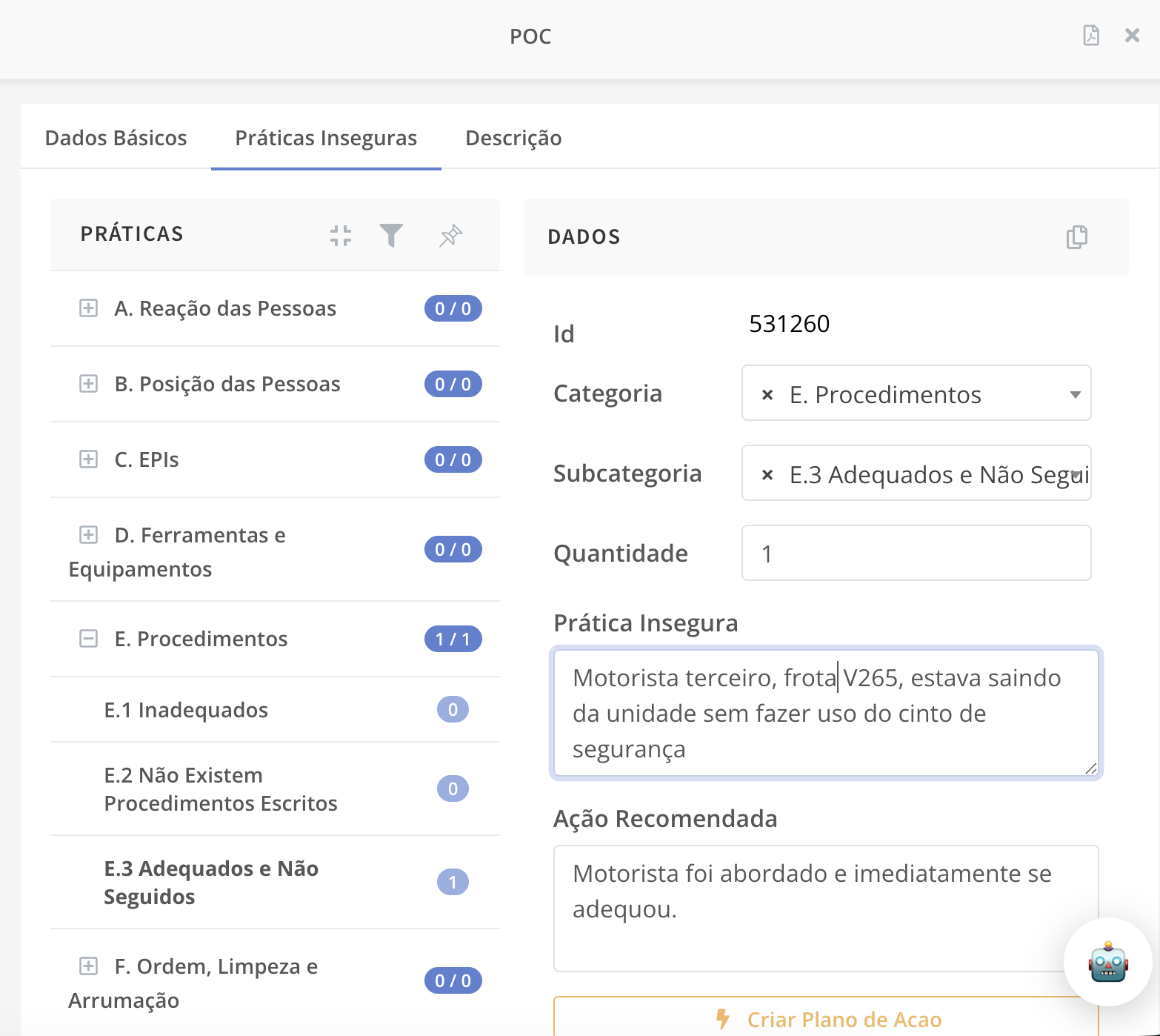 Classificação de Práticas Inseguras
